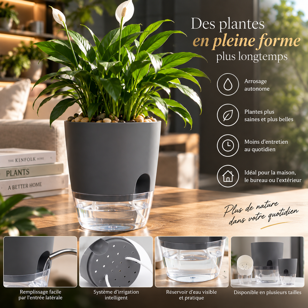 Pot Auto-Irrigant LIVORIA — Design Européen Premium